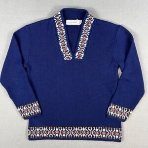 VTG‎ Jersild Acrylic Sweater M Nordic Knit Fair Isle Neenah Ski Apres 1960s USA